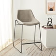 thumbnail image 2 of SAFAVIEH Alexis Square Mid Back Counter Stool, Stone/Black, 2 of 13