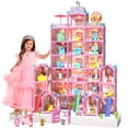 thumbnail image 1 of Casa de muñecas KLADNDER de 7 pisos y 29 habitaciones enormes para niñas con accesorios, 1 of 7