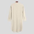 thumbnail image 4 of Ketyyh-chn99 Mens Fleece Plush Robe with Hood Men's Long Sleeve Button Solid Color Shirt Nightdress Robe Size for XL,Watermelon Red, 4 of 4