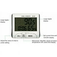 thumbnail image 5 of Termómetro de monedas LCD Mini termómetro digital LCD para interiores higrómetro temperatura monómetro reloj escritorio estación meteorológica con soporte magnético, 5 of 5