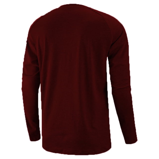 CEHVOM Men Round Neck Long Raglan Sleeves Daily Slim Fit Buttons Pullover Shirts Tops Blouse