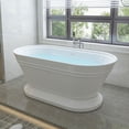 thumbnail image 3 of Vanity Art 59" x 30" Acrylic Freestanding Bathtub Contemporary Soaking Tub with Overflow and Pop-Up Drain, VA6610-S, 3 of 10