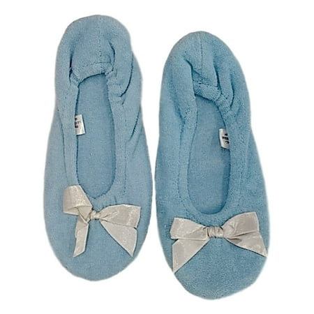 

Womens Willow Bay Light Blue Ballet Slippers Slip On House Shoes