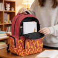 thumbnail image 6 of Whosucclay Cartoon Fire Truck with Flame Pattern Kids Backpack Lightweight Casual Schoolbag with Large Capacity, Adjustable Straps High School Daypack for Girls Boys, 6 of 8