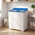 thumbnail image 4 of Costway Portable Washing Machine, 20 lbs Compact Laundry Machine with 12 LBS Washer Blue & White, 4 of 10
