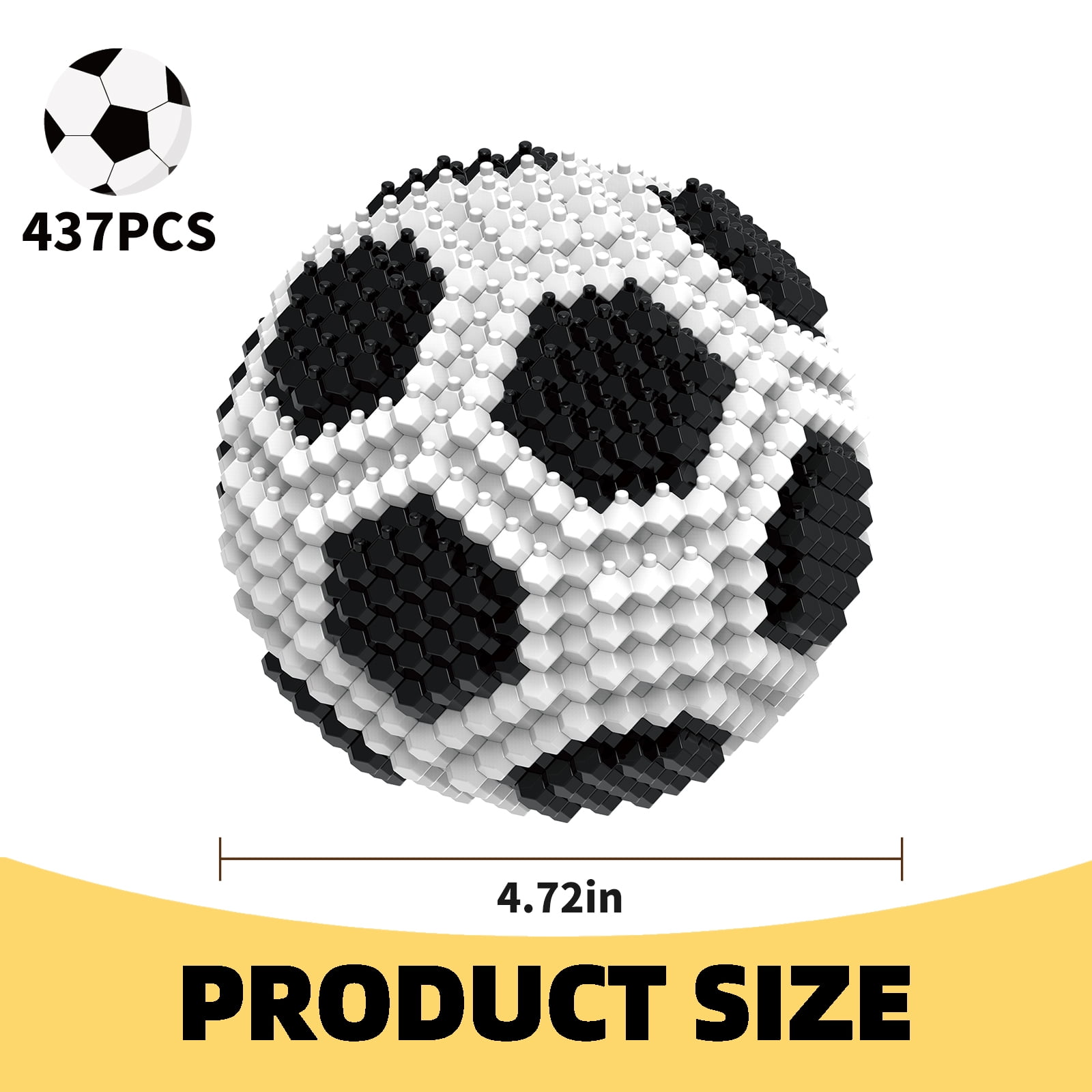 KADELE Soccer Building Block Set, Adults challenging STEM Block Decorations, Miniature 3D Educational Toys for Ages  16 and Above, (437 Pieces)