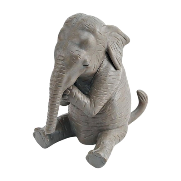 Figura de elefante pintada a mano, realista, juguete artesanal, escultura de PVC, adorno 1701