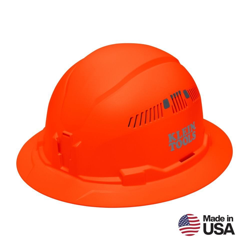 Klein Tools Full Brim Style Vented Hard Hat Hi Vis Orange