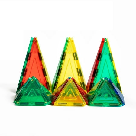 Magnetic Triangle (Shape Mags 48 Piece Magnetic Triangles Set. Includes 4 Triangle Shapes; Durable Sturdy Magnetic)