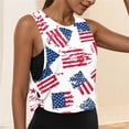 thumbnail image 7 of cocolona Patriotic Shirts for Women 4th of July Summer Sleeveless Crop Gym Yoga Workout Tank Tops, 7 of 7