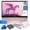 Pink, variant on HP 14" HD Laptop for Students and Business, Intel Quad-Core Processor, 16GB RAM, 64GB eMMC+256GB Micro SD, Long Battery Life, UHD Graphics, Webcam, Windows 11 Home in S Mode, Snowflake White