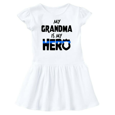 

Inktastic My Grandma is my Hero Police Officer Family Gift Baby Girl Dress