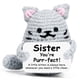 thumbnail image 1 of Peluche de ganchillo con forma de gato AiCase, regalo para hermanas, apoyo emocional, 1 of 7