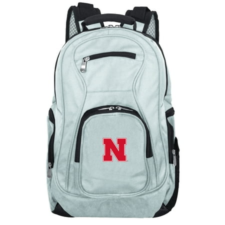 Nebraska Cornhuskers Laptop Backpack - NCAA Nebraska Cornhuskers Gray Premium Laptop Backpack