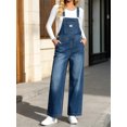 thumbnail image 2 of Adjustable Strap Sleeveless Women Loose Denim Overall Wide Leg Jumpsuit, 2 of 6