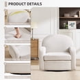 thumbnail image 4 of Bonzy Home 360° Swivel Accent Chair, Upholstered Chenille Armchair with Thick Cushion & Curved armrest, Single Lounge Chair for Living Room Bedroom Study Office, Beige, 4 of 7