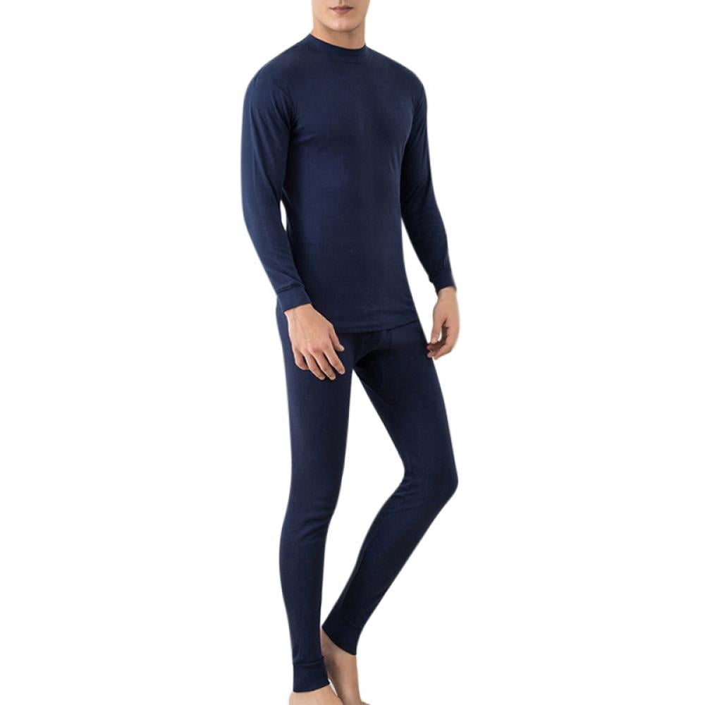 Men's Cotton Thermal Underwear Set Mock 