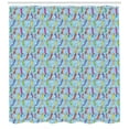 thumbnail image 3 of Winter Shower Curtain, Christmas Theme of Ornamental Socks Hung on a Rope Merry Vibes, Fabric Bathroom Set with Hooks, 69W X 75L Inches Long, Pale Sky Blue Multicolor, by Ambesonne, 3 of 3