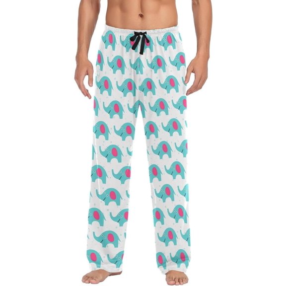 GZHJMY Elephant Pajama Pants for Men, Lounge Pants Lightweight Men Pajama Bottoms with Drawstring Pockets, Christmas New Year Birthday Gifts, Medium