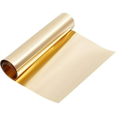 39x8 Inch Brass Sheet Roll Golden Flat 36 Gauge (0.1mm) Thin Gold Metal Sheet Roll No Scratches Brass Plates for Crafts DIY Decoration Jewelry Repairs Electrical