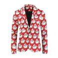 thumbnail image 4 of Franhais Men Christmas 3Pcs Suit Cartoon Print Long Sleeve Single Breasted Jacket with Vest Pants, 4 of 9