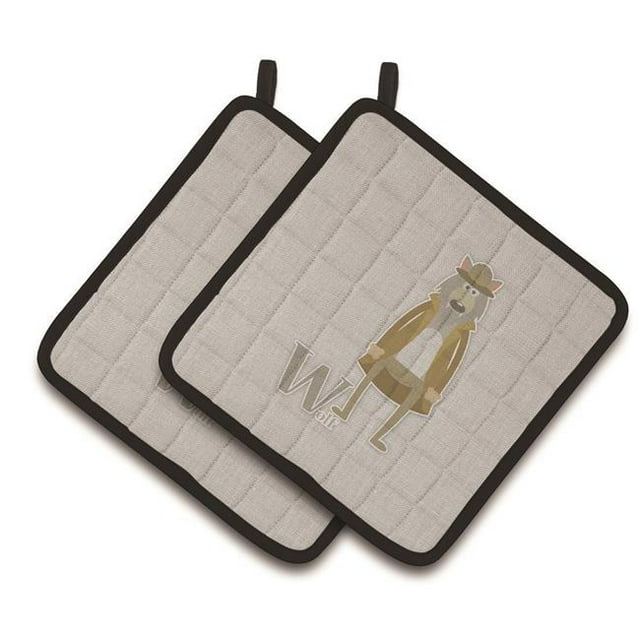 Carolines Treasures BB5748PTHD Alphabet pour Paire de Porte-Pots Loup