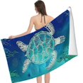 thumbnail image 2 of PHYHOO Ocean Turtle Oversized Quick Dry Microfiber Beach Towel Sea Turtle Animals Lightweight Sand Free Towel Super Soft &amp; Absorbent for Travel Swimming Sports 30x60in, 2 of 8