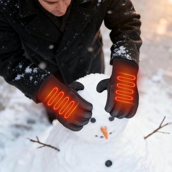 Heated Gloves for Men and Women, Waterproof Windproof Mittens Winter Gloves, Electric Heated Gloves, for Winter Driving Cycling Hunting Hiking Skiing Snow Shoveling L