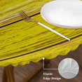 thumbnail image 3 of Yellow Wooden Grain Round Tablecloth, Fitted Table Cover with Elastic for 55"-60" Round Tables, Country Shabby Planks Rural Table Cloth Outdoor Indoor Dinning Party Waterproof Tablecloths, 3 of 7