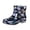 Blue, variant on EKVAHL Women's Waterproof Rubber Rain Boots Non‑Slip Ankle Booties Polka Dot Printed Pull‑On Short Boots for Farming Boating Outdoor Rainy Day Black