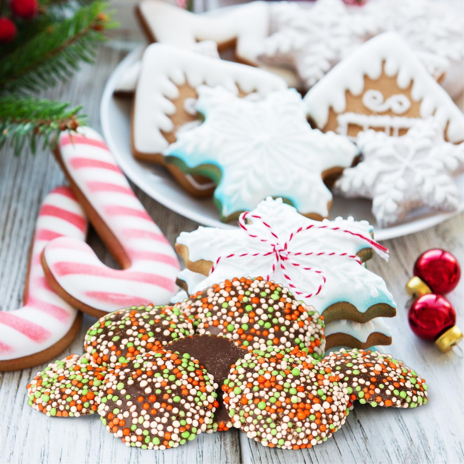 Christmas Dark Chocolate Nonpareils Candy by Its Delish, 5 Lbs Bulk Bag