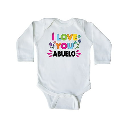 

Inktastic I Love You Abuelo with Flowers Gift Baby Girl Long Sleeve Bodysuit