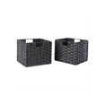 thumbnail image 2 of Melanie Foldable Woven Fiber Basket Set; Storage Basket; Chocolate; 2 pack, 2 of 4