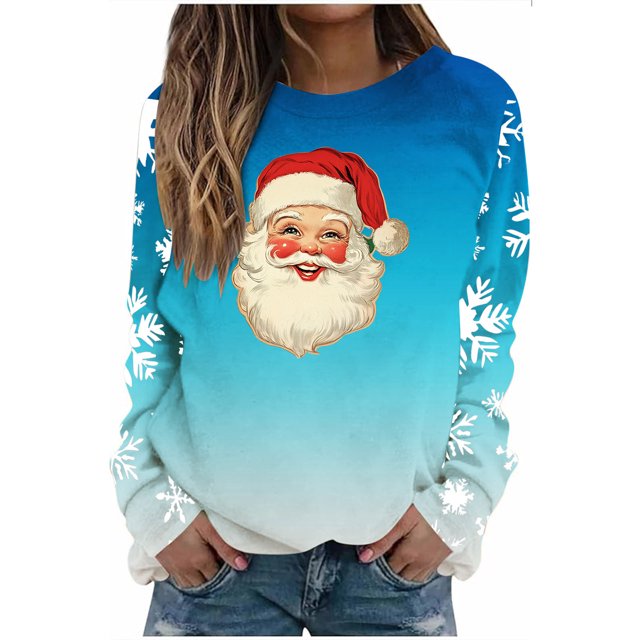 Chandails en Molleton Sans Capuche d'Halloween pour Femmes Imprimé Décontracté Coupe Ample Manches Longues Col Rond Haut d'Hiver pour Automne Printemps Mode de Rue Usage Quotidien Scolaire