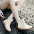 thumbnail image 6 of NOKIO Women'S Stylish Waterproof Ankle Booties Ladies' Chic Waterproof Ankle Boots Rainshoes Women Short Tube Plush Thermal Water Shoes Shoes Fashion Women Rain Boots Women'S Slip-On Rain Boots, 6 of 7