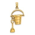 thumbnail image 4 of 14K Yellow Gold Polished Finish 3-Dimensional CAPE COD Bucket with Shovel Moveable Charm Pendant, 4 of 4
