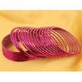thumbnail image 3 of Sunsoul by Touchstone Colorful Bangle Collection Modern Pretty Attractive Look Wrist Filler Indian Bollywood Magenta Color Thin Designer Jewelry Metal Bangle Bracelets Set Of 24. For Women., 3 of 5