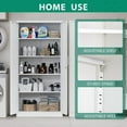 thumbnail image 5 of MIIIKO Metal Storage Cabinet 71" Locking Metal Storage Cabinet with 5 Adjustable Shelves, White Metal Cabinet with 2 Doors and Lock for Office, Garage, Home, 5 of 6