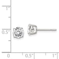 thumbnail image 2 of Beautiful Sterling Silver Polished 6mm CZ Post Earrings, 2 of 2