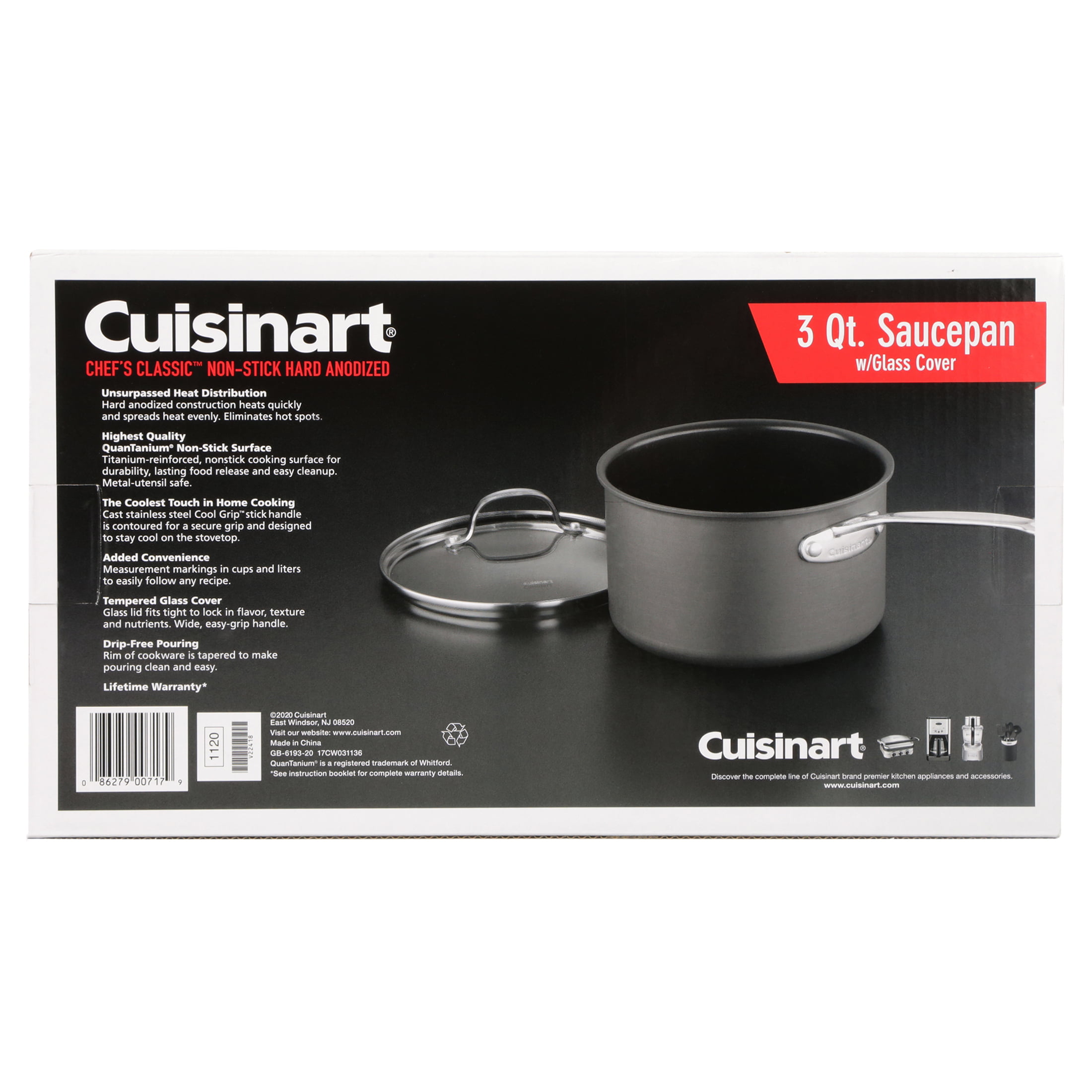 Cuisinart 6193-20 Chef's Classic Non-Stick 3-Quart Nonstick-Hard-Anodized,  Saucepan w/Cover