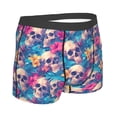 thumbnail image 3 of Daiia Skull blue leaf Men's Underwear Boxer Briefs, Cotton Stretch Moisture-Wicking Underwear-XX-Large, 3 of 9