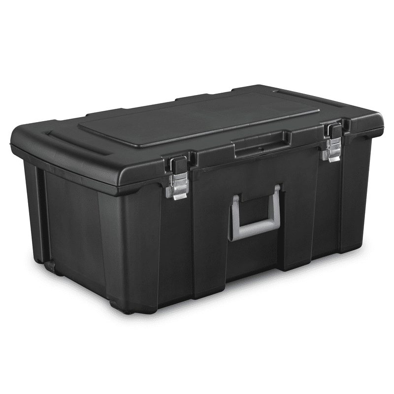 16 Gallon Heavy Duty Plastic Footlocker, Storage Trunk with Sturdy