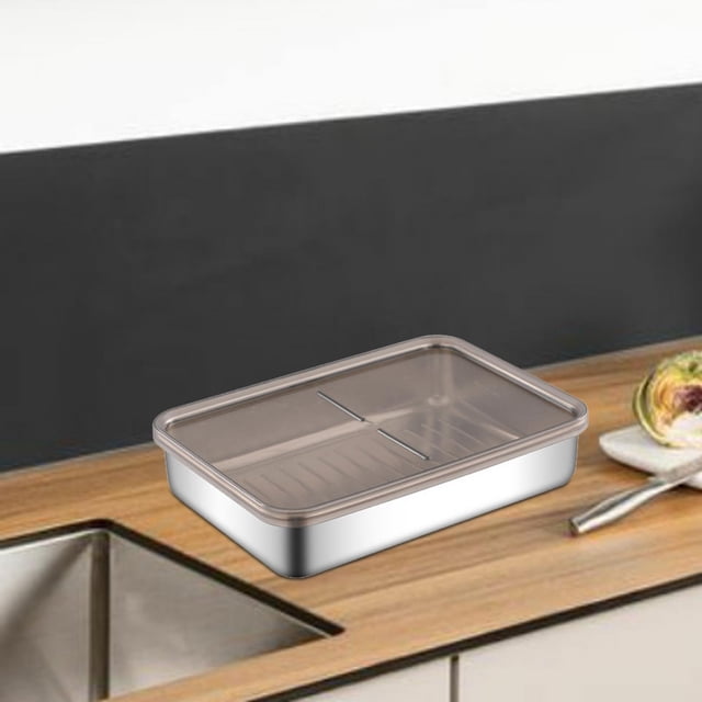 Contenant de Rangement pour Aliments en Métal, Contenants de Préparation de Repas pour le Bureau, le Travail, le Camping