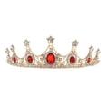 thumbnail image 4 of Weiweiguan 1pc Exquisite Rhinestone Crown Girl Crown Headdress Party Ruby Tiara Prop, 4 of 6