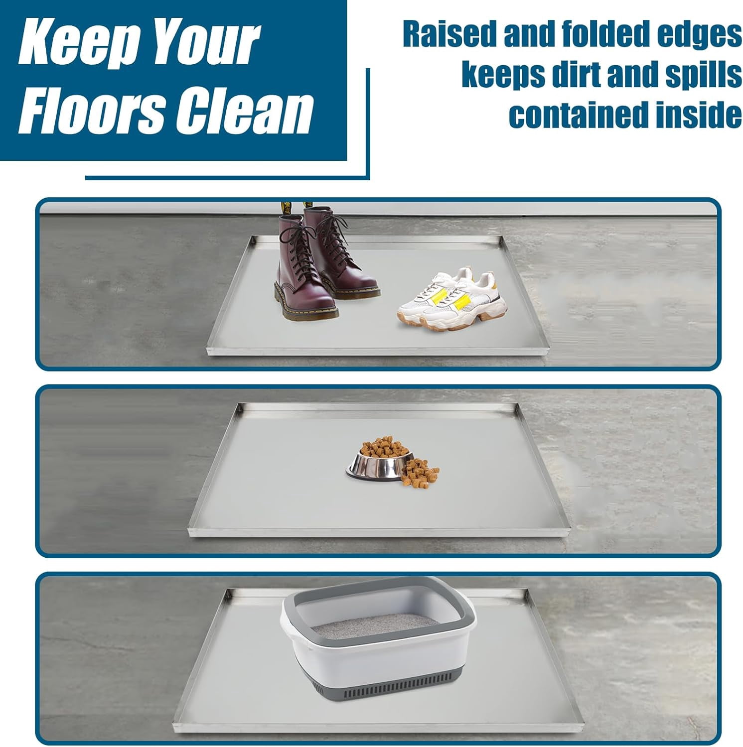 Confote Stainless Steel Replacement Tray for Dog Crate, Chew-Proof and Crack-Proof,35"x22"
