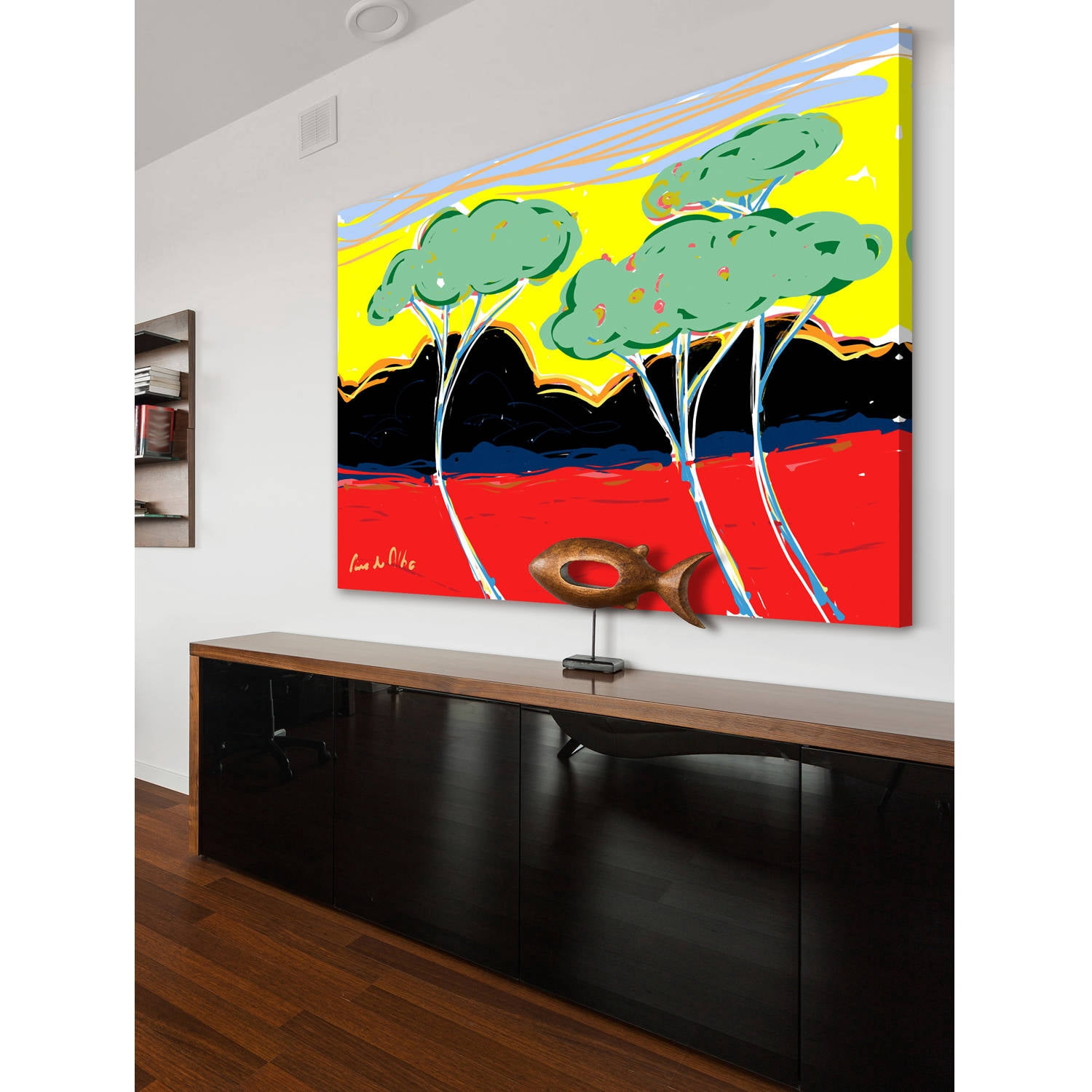 Marmont Hill "Juan Les Pins 1" by Arthur Pina Painting Print on Wrapped Canvas