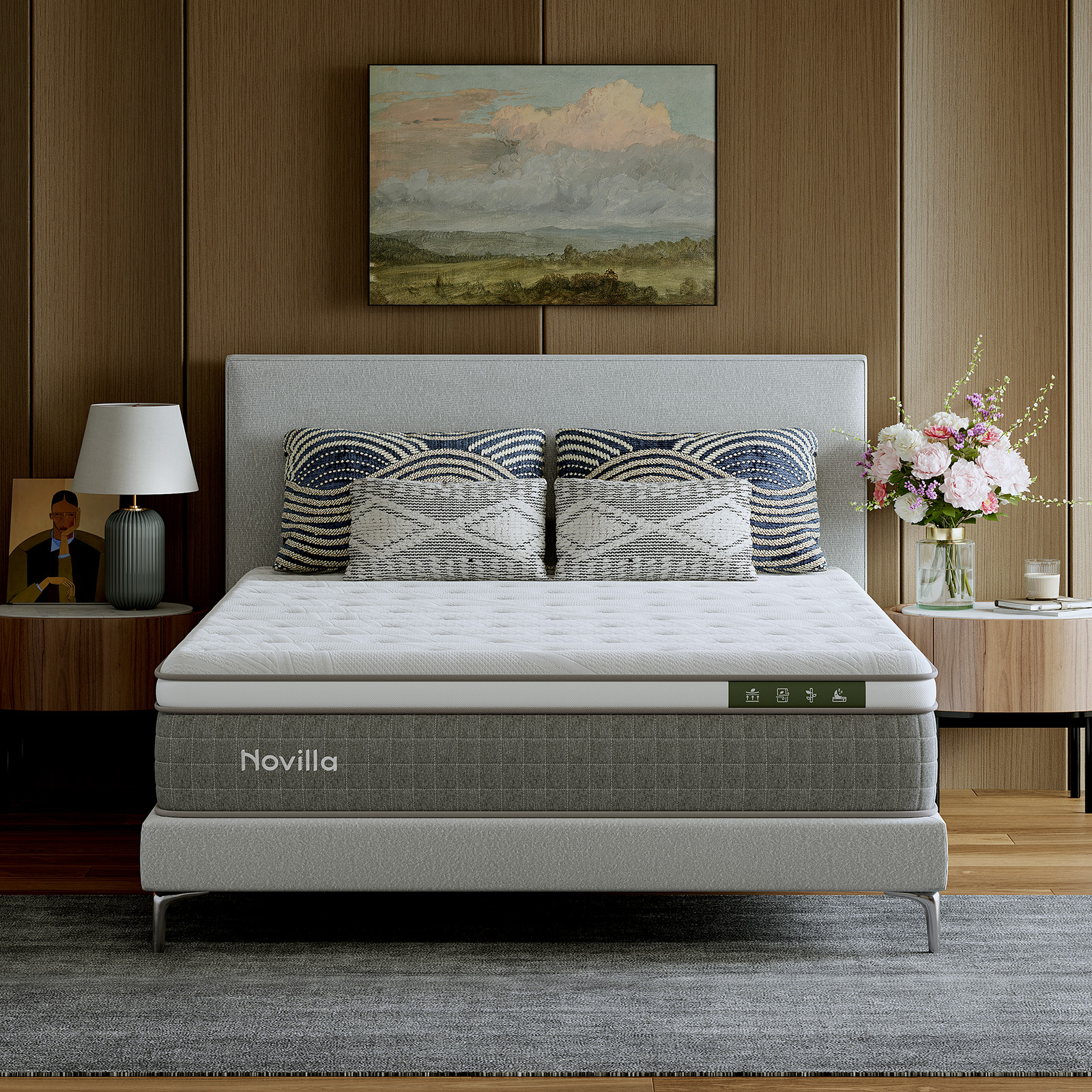 Novilla Vela 10 inch Queen Mattress, Hybrid Mattresses with Cooling Gel Memory Foam in a Box, Pressure Relief, CertiPUR-US Certified