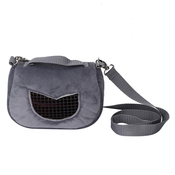 Mgaxyff Gray Flannelette Portable Breathable Pet Hamster Carrier Outgoing Bag for Small Pets Guinea Pig Squirrel Chinchilla,Pet Outside Bag,Hamster Outgoing Bag