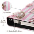 thumbnail image 3 of FORMRS 3 Ring Photo Album 4"x6" Self Adhesive Large Capacity PU Leather Cover, Pink Gingerbread Houses, 3 of 8