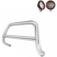 thumbnail image 2 of Black Horse A Bar Kit No Skid Plate Stainless Steel Compatible with 2022-2025 Nissan Pathfinder|2022-2024 Infiniti QX60, Comes with a Set of 5.3" Red Round Flood LED Lights, 2 of 7